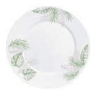 Prato Raso Opaline de Vidro Branco com Folhas Jungle Leitoso 26cm Haüskraft