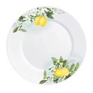 Prato Raso Opaline de Vidro Branco com Limão Siciliano Lemon Leitoso 26cm Haüskraft