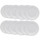 Prato Raso Plus Branco de Cerâmica 24cm 12 Unidades - Biona 141992