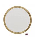 Prato Raso Porcelana Dubai Branco e dourado 25cm