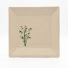 Prato Raso Quadrado 26cm Ideal para Jantares Especiais e Sushi. cor:AREIA COM DECALQUE