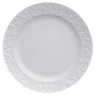 Prato Raso Redondo 26,5cm em Porcelana com Relevo Tassel Germer Branco