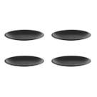 Prato Raso Redondo Lanche Preto Plastico Solido BPA Free 4un