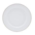 Prato Raso Vidro Opalino Branco Fio Ouro 26,5cm Mesa Jantar Unidade Resistente Refeição Casa Hotel