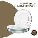 Prato raso vidro transparente conjunto com 4 peças 9 p.