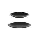 Prato Redondo Lanche Preto Plastico Solido BPA Free 2un
