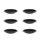 Prato Redondo Lanche Preto Plastico Solido BPA Free 6un