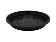 Prato Redondo P/ Vaso Flor Plantas Plastico N6 - Preto