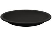 Prato Redondo Preto Lanche Plastico Solido BPA Free 20cm