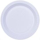 Prato Refeição Descartável Branco Plástico 21Cm 10 Unidades