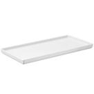 Prato Retangular Servir Petiscos 27x13cm Comida Japonesa Branca Bandeja Decorativa Uno Coza Plástica
