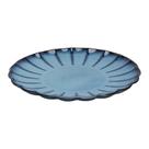 Prato Scallop Concha Em Cerâmica Azul 21cm Sobremesa Doce