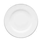 Prato Sobremesa 22cm Isabel Prata Porcelana Borda Prata Luxo Oxford