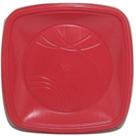 Prato Sobremesa Bio Quadrado 15cm Vermelho Trik - 10 unid