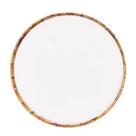 Prato Sobremesa Borda de Bambu Melamina Branco 22cm Wolff Prato Sobremesa Borda de Bambu Melamina Branco 22cm Wolff
