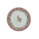 Prato Sobremesa Cerâmica Páscoa Jardim Florido Rosa 21cm Luiz Salvador