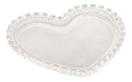 Prato Sobremesa Cristal De Chumbo Coração 18x15,5x2cm Lyor