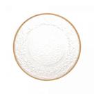 Prato Sobremesa Cristal Martelado Fio Dourado Petra 20cm - Lyor