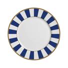 Prato Sobremesa de Cerâmica Stripe Branco e Azul Alleanza 20cm