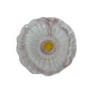 Prato Sobremesa em Cerâmica Flor Relevo Rosa 19cm Luiz Salvador