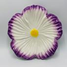 Prato Sobremesa Flor Cerâmica Roxo 21,5x21,5cm