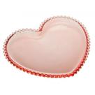 Prato Sousplat Cristal Coração Pearl 30 Cm Rosa - Wolff