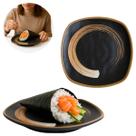 Prato Sushi Japonês Melamina Preto 18cm Quadrado