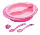 Prato Térmico Infantil Com Divisória Rosa - Kuka Baby