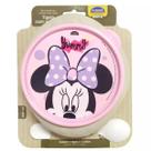 Prato Tigela Alimentação Infantil Bebê Minnie C/ventosa