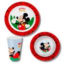 Prato Tigela E Copo Jogo Infantil Refeiçao Bebe Mickey 3un Prato Tigela E Copo Jogo Infantil Refeiçao Bebe Mickey 3un