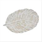 Prato Travessa Folha Decorativo Branco Louça MDF 30cm 1UN Prato Travessa Folha Decorativo Branco Louça MDF 30cm 1UN