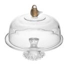Prato Wolff de Cristal com Pé e Tampa Bird 30cm x 29cm Prato Wolff de Cristal com Pé e Tampa Bird 30cm x 29cm