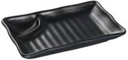 Prato Yanco BP-4008 Melamina Preto 20 cm com 2 Compartimentos