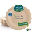 Pratos de bambu descartáveis Bambu Veneerware, pacote com 25 cm Pratos de bambu descartáveis Bambu Veneerware, pacote com 25 cm