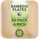 Pratos de bambu Naturally Chic, pequenos, quadrados de 15 cm, pacote com 50