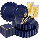 Pratos de decoração de festa LIYH 210 Navy Blue Plastic 4 de julho