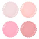Pratos de festa AimFun Pink Scalopped, papel de 23 cm, 48 unidades, rosa
