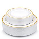 Pratos de festa descartáveis MCIRCO Gold Plastic 100 peças