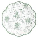 Pratos de festa Elyxio Sage Green Floral 18 cm, 24 unidades de papel