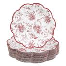 Pratos de festa Elyxio Vintage Floral Red 18 cm 48 unidades de papel