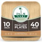 Pratos de folha de palmeira ecológicos Palm Naki de 25 cm quadrados (10 pratos) Pratos de folha de palmeira ecológicos Palm Naki de 25 cm quadrados (10 pratos)