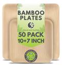 Pratos de folha de palmeira Naturally Chic de 25 cm e 18 cm quadrados pacote com 50