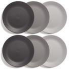 Pratos de jantar: acrílico americano Everest, ultrarduráveis, 25 cm, cinza x6 Pratos de jantar: acrílico americano Everest, ultrarduráveis, 25 cm, cinza x6