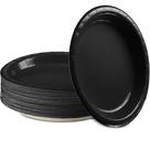 Pratos de jantar de papel Amcrate Black 21,6 cm descartáveis x50