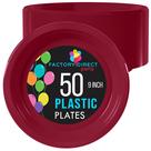 Pratos de jantar de plástico Exquisite Burgundy 23 cm 50 unidades (350 ml) Pratos de jantar de plástico Exquisite Burgundy 23 cm 50 unidades (350 ml)