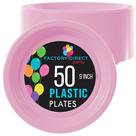 Pratos de jantar de plástico Exquisite Party Pink 23 cm 50 unidades