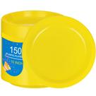 Pratos de jantar descartáveis de plástico WELLIFE Yellow 25cm 150ct