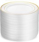 Pratos de jantar descartáveis Munfix 100 Gold Plastic 25cm