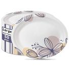 Pratos de jantar descartáveis VEIZEDD Oval 30cm brancos, pacote com 50