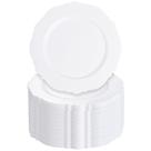 Pratos de jantar descartáveis WDF Baroque White 26 cm 60 unidades